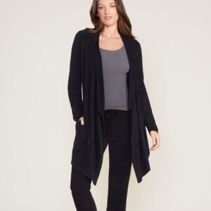 NEW Barefoot Dreams CozyChic Lite Island Wrap Black Cardigan - Size L/XL NWT
